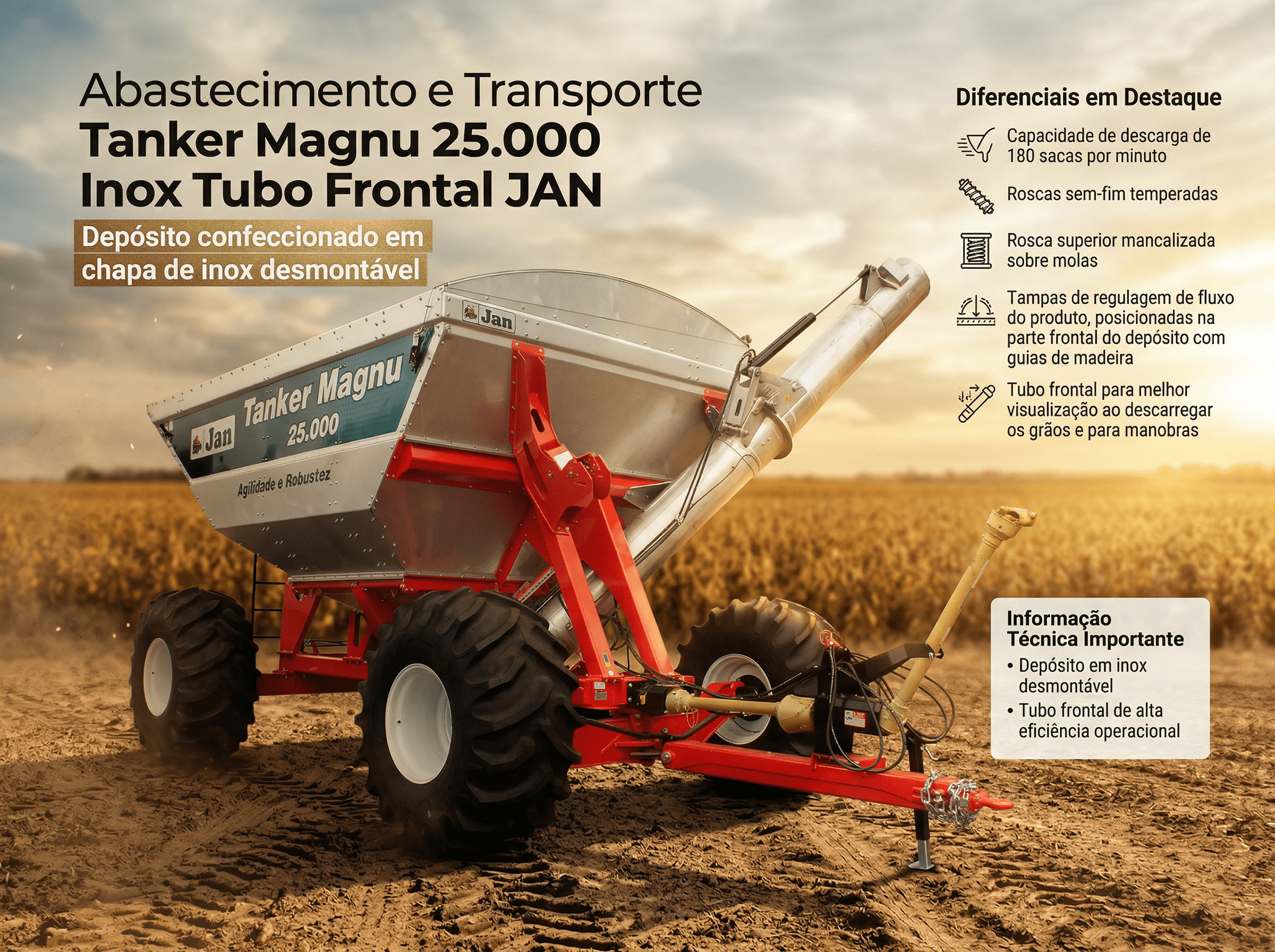 Abastecimento e Transporte Tanker Magnu 25.000 Inox Tubo Frontal JAN
